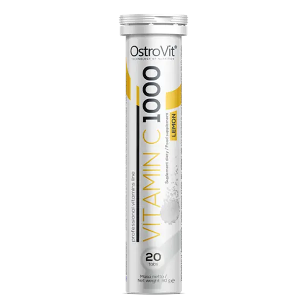 Vitamina C cu aroma de Lamaie 1000mg, 20 tablete efervescente, OstroVit