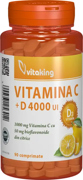 Vitamina C + D cu bioflavonoide, 90 comprimate, Vitaking