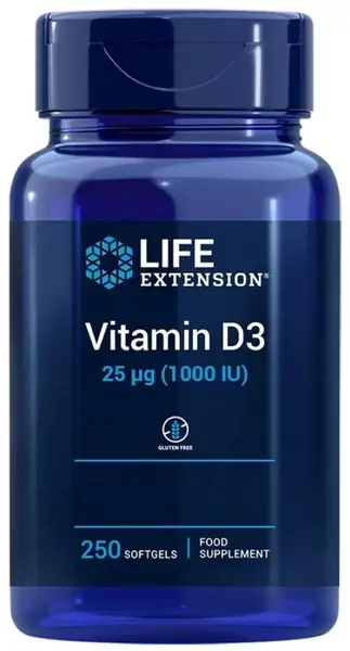 Vitamina D3, 1000 UI, 250 capsule moi, Life Extension