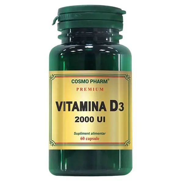 Vitamina D3, 2000 UI, 60 capsule - Cosmo Pharm