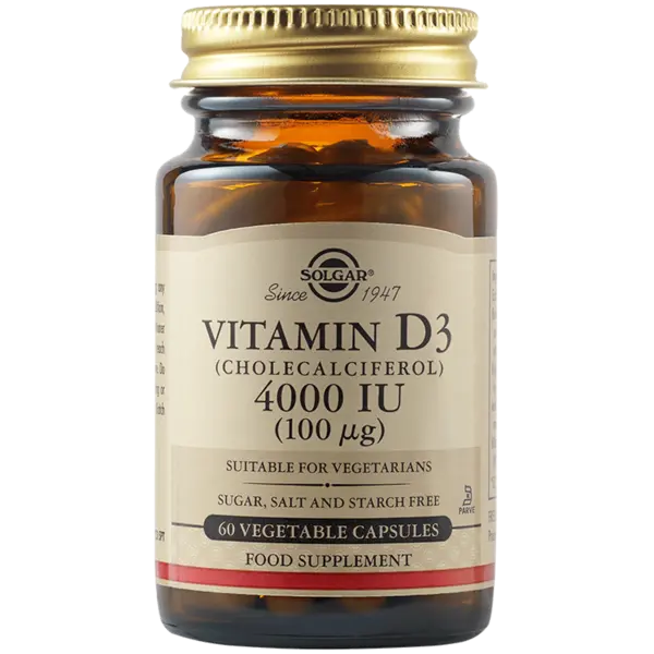 Vitamina D3 4000UI, 60 capsule, Solgar