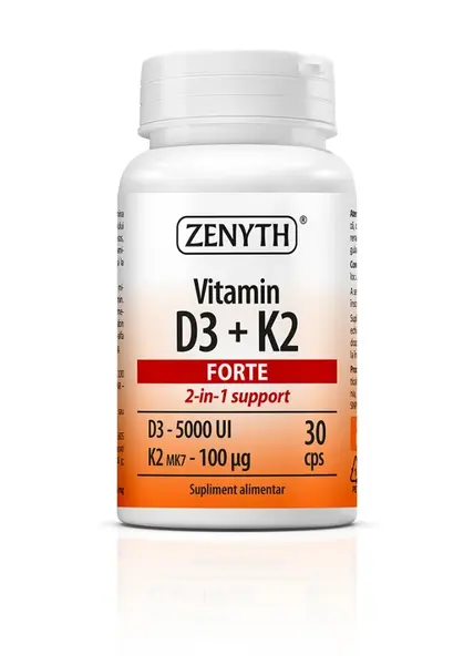 Vitamina D3 + K2 Forte, 30 capsule, Zenyth