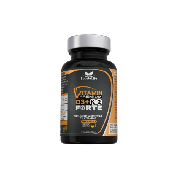 Vitamina D3+K2 Premium Forte 5000 UI, 60 capsule moi, Boost4Life
