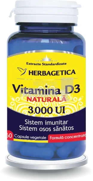 Vitamina D3 Naturala 3000 UI 60 capsule