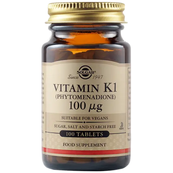 Vitamina K1 100mcg, 100 tablete, Solgar