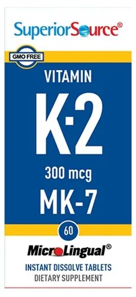 Vitamina K2 MK-7, 300 µg, 60 tablete sublinguale, Superior Source