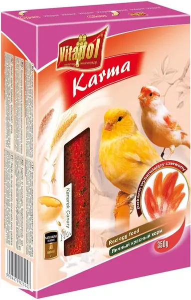 VITAPOL Hrană cu ou pentru canari pt intensitatea culorii penelor ROŞU 350g