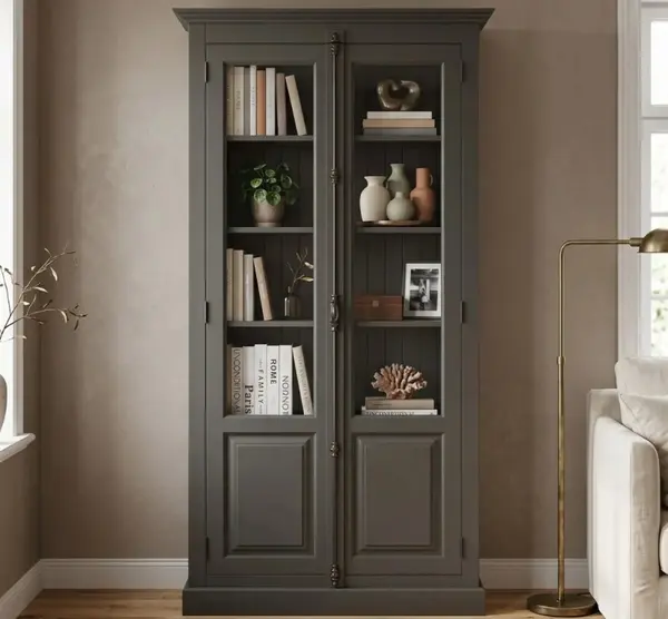 Vitrina cu 2 usi, cu tija cu finisaj Onyx