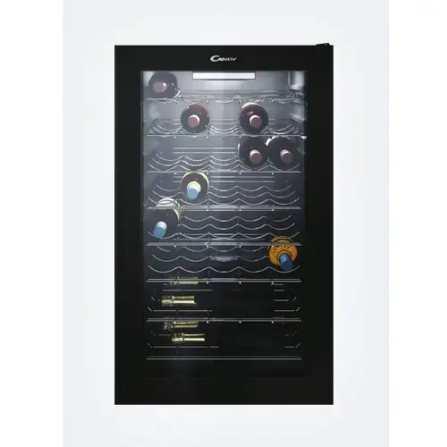Vitrina de vinuri Candy CWC 150EM/NF, 41 sticle, Clasa G, MonoZone, Iluminare LED (Negru)