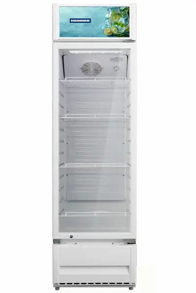Vitrina frigorifica HEINNER HSC-M265WHB, 265 l, 306 sticle (330 ml), Racire cu ventilator, Caseta luminoasa, Lumina LED, 4 rafturi, H 184.9 (Alb)