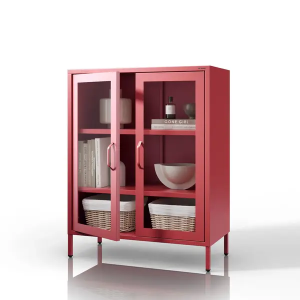 Vitrina living GINA, 800 x 1015 x 400 mm, Modern: rosu Vitrină living GINA, 800 x 1015 x 400 mm, Modern: roșu