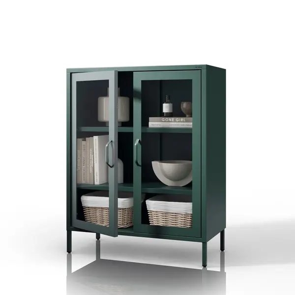 Vitrina living GINA, 800 x 1015 x 400 mm, Modern: verde sticla Vitrină living GINA, 800 x 1015 x 400 mm, Modern: verde sticlă