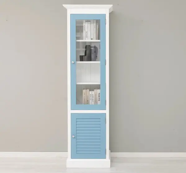 Vitrina mica Colectia Shutter - Culoare Corp_P004 - Culoare Usa_P053 - DUBLU COLOR cu finisaj Dublu color