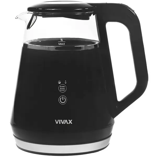 VIVAX Fierbator Vivax WH-100DB, 1100 W, 1 litru, Digital, Sticla, Negru