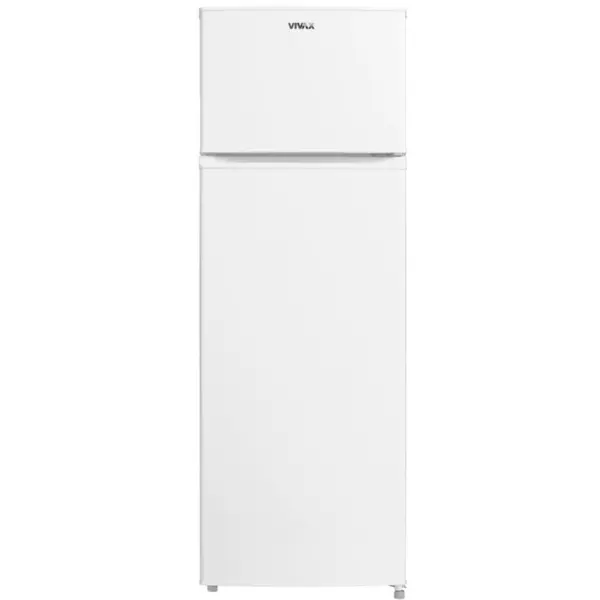 VIVAX Frigider cu doua usi VIVAX DD-235E W, 235L, Clasa E, Termostat reglabil, Iluminare LED, Usi reversibile, Suprafata painted metal, 4 Rafturi de Sticla securizata, H 160 cm, Alb