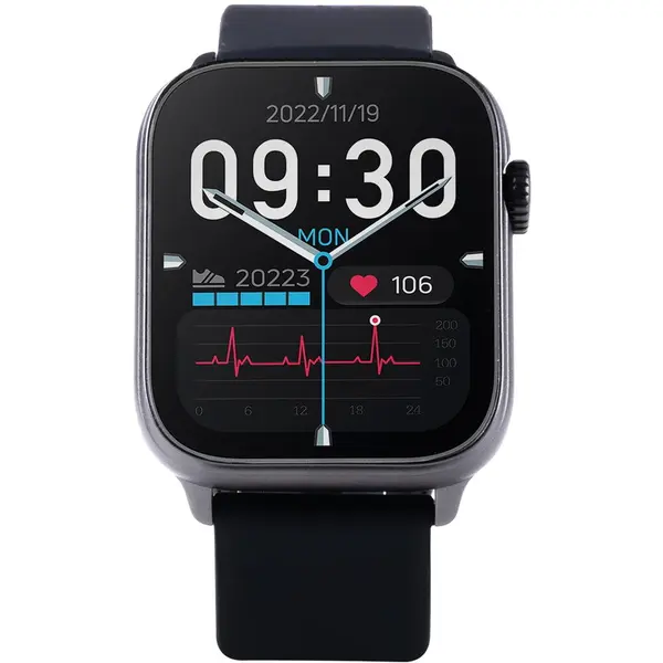 VIVAX SmartWatch Vivax Life FIT3, Bluetooth 5.2, Rezistenta la apa IP68, Procesor Realtek RTL8763EW / 2 nuclee, 128 GB, Negru