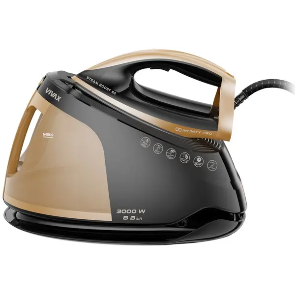 VIVAX Statie de calcat Vivax IRS-8015B BGL Infinity Pro, 3000 W, jet de abur 300 g/min, rezervor detasabil 1.5L, Negru