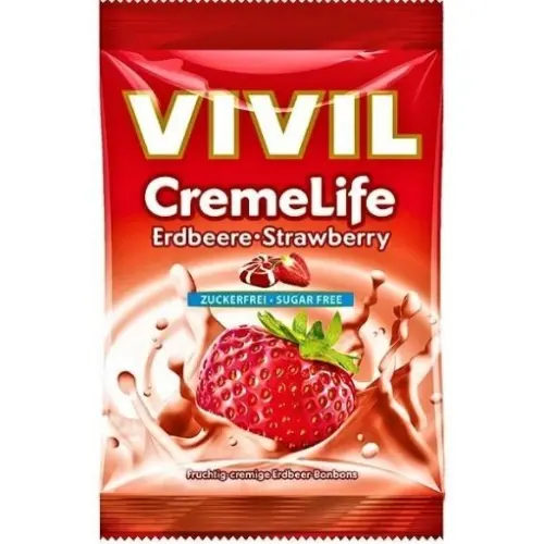 Vivil bomboane Creme Life classic capsuni fara zahar, 60g Zephyr Labs