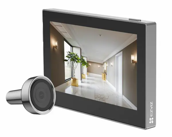 Vizor digital de usa Ezviz, Wi-Fi, ecran interior color, unghi larg de vizualizare, alimentare pe baterie, CS-HP2-Silver