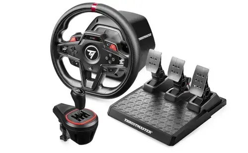 Volan cu pedale si schimbator Thrustmaster T248R Racing Pack, USB, PC, PlayStation 5 (Negru)