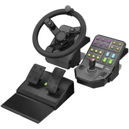 Volan Logitech gaming cu pedale/panou comanda G Heavy Equipment Farm Simulator, PC (Negru)