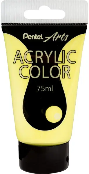 Vopsea acrilică Pentel Arts - Galben deschis, 75 ml