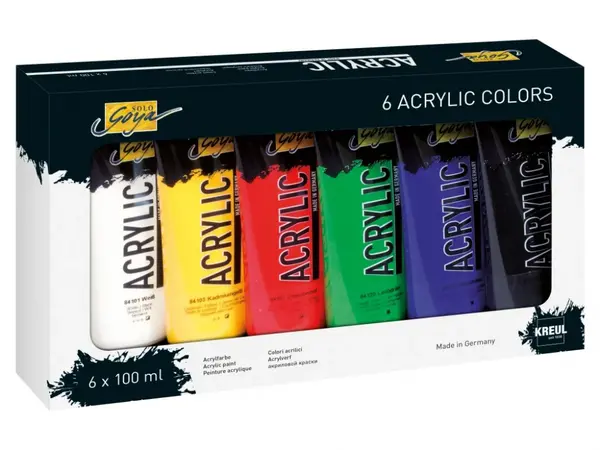 Vopsea acrilica Solo Goya, set 6 buc. x 100 ml