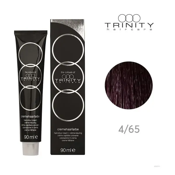 Vopsea crema pentru par COT Trinity Haircare 4/65 Maro mediu mov mahon, 90 ml