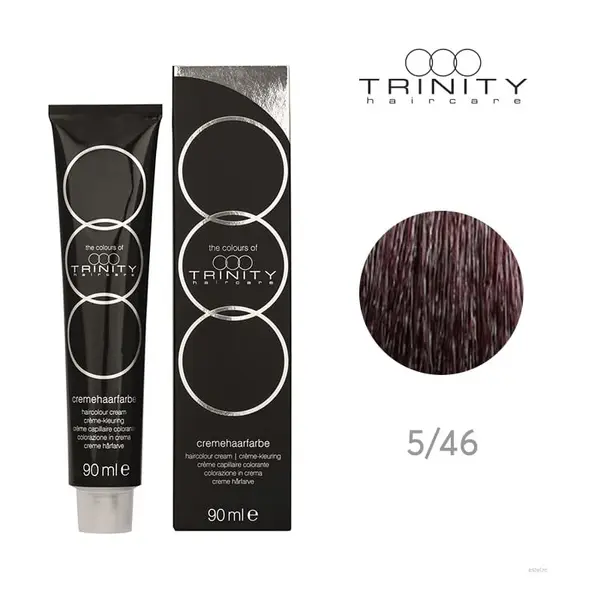 Vopsea crema pentru par COT Trinity Haircare 5/46 Maro deschis rosu mov, 90 ml