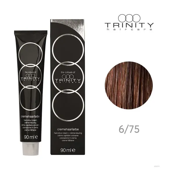 Vopsea crema pentru par COT Trinity Haircare 6/75 Castaniu, 90 ml