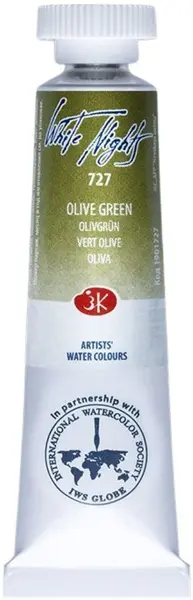 Vopsea de acuarelă Nevskaya Palitra Leningrad Nopți Albe - 727, Verde Măslin, 10 ml