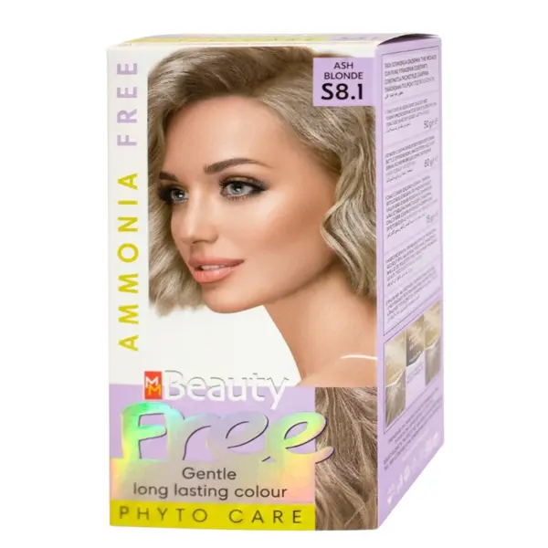 Vopsea de par fara amoniac S8.1 Blond cenusiu, MM Beauty Free| 110 g