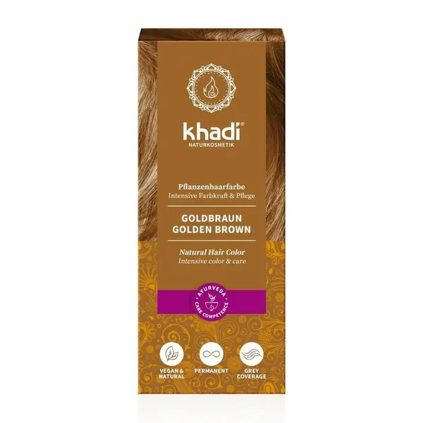 Vopsea de par naturala, SATEN AURIU, 100gr, Khadi