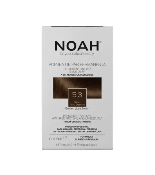 Vopsea de par naturala Saten auriu deschis (5.3), 140ml, Noah