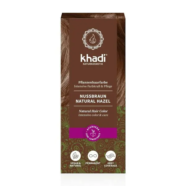 Vopsea de par naturala, SATEN NUCA, 100gr, Khadi