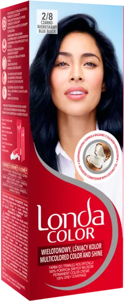 Vopsea de par permanenta 2/8 Blue Black, 110ml, Londa