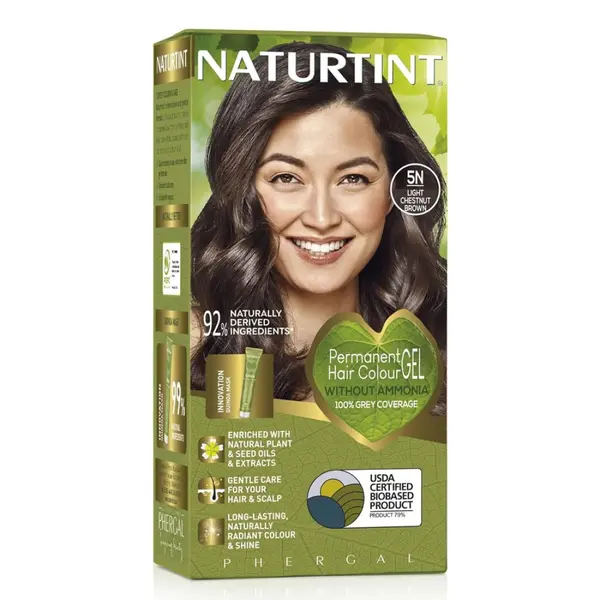 Vopsea de par permanenta 5N Light Chestnut Brown, 170 ml, Naturtint