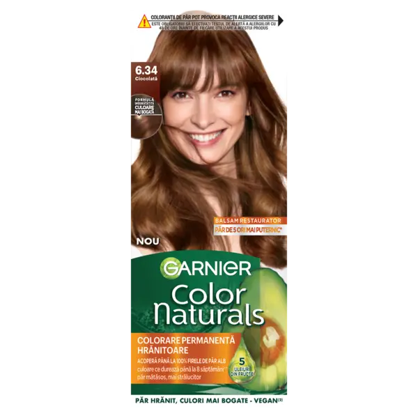 Vopsea de par permanenta Color Naturals 6.34 Ciocolata, 112ml, Garnier