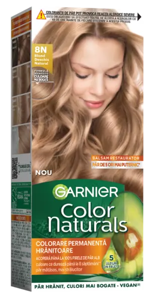 Vopsea de par permanenta Color Naturals 8N Blond Deschis Natural, 112ml, Garnier
