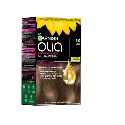 Vopsea de par permanenta fara amoniac 6.0 Light Brown Olia, 174ml, Garnier