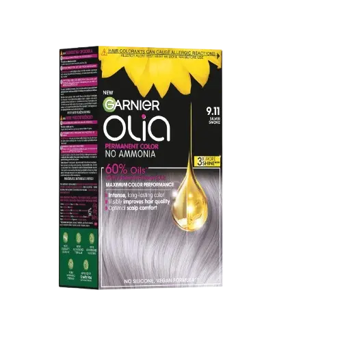 Vopsea de par permanenta fara amoniac Olia 9.11 Silver Smoke, 174ml, Garnier