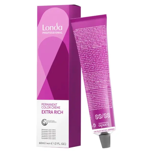 Vopsea de Par Permanenta Londa Professional Extra Rich, 8/65 Blond Deschis Violet Roscat, 60 ml