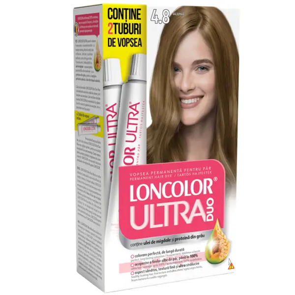 Vopsea de par permanenta Ultra Duo Max Nr. 4.8, 200ml, Loncolor