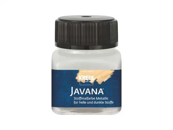 Vopsea pentru textile cu efect metalic, Javana Metallic Silver Kreul, 20 ml