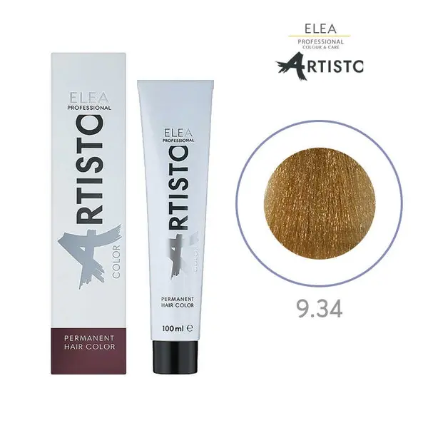 Vopsea permanenta pentru par Elea Professional Artisto Color, 9/34 Blond auriu cupru, 100 ml