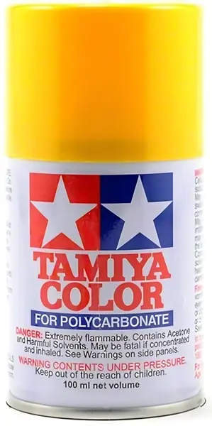 Vopsea spray Tamiya pentru suprafete transparente din policarbonat - PS-6 Yellow (100 ml) (TAM86006)
