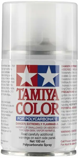 Vopsea spray Tamiya pentru suprafete transparente din policarbonat - PS-55 Flat Clear (100 ml) (TAM86055)