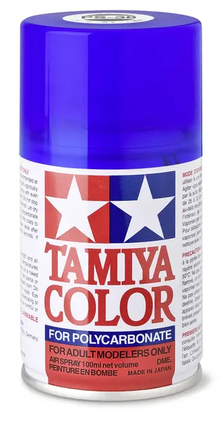 Vopsea spray Tamiya pentru suprafete transparente din policarbonat - PS-38 Translucent Blue, clear (100 ml) (TAM86038)