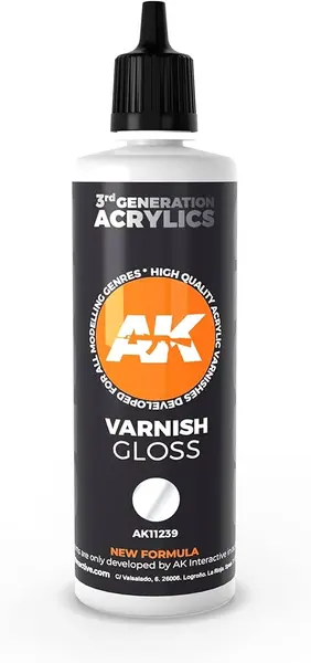 Vopsele acrilice de nouă generație AK Interactive - Gloss Varnish AK11239 (100 ml)