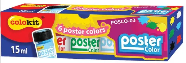 Vopsele tempera Colokit - 6 culori într-un borcan